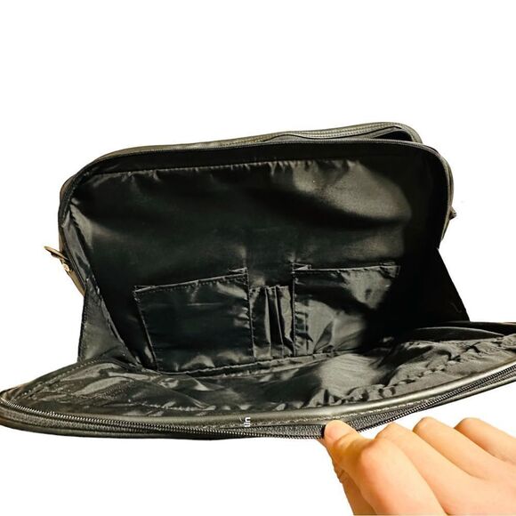 Pierre Cardin Black Leather Look Laptop Bag / brief case - Picture 9 of 14